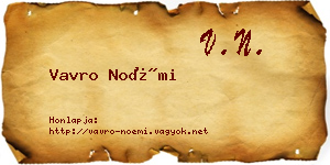 Vavro Noémi névjegykártya